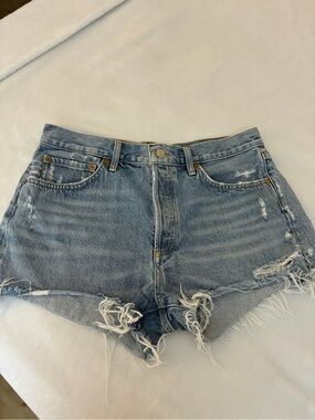 Agolde Light Blue Distressed Cutoff Jean Shorts size 29 like new worn once